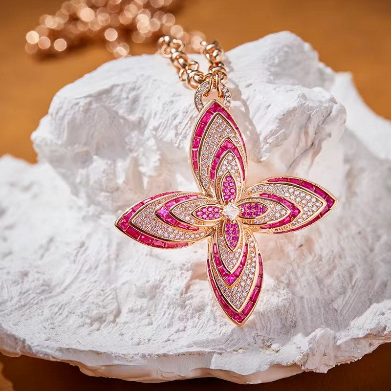 Petalia Blush - Chain with Pendant & Earrings