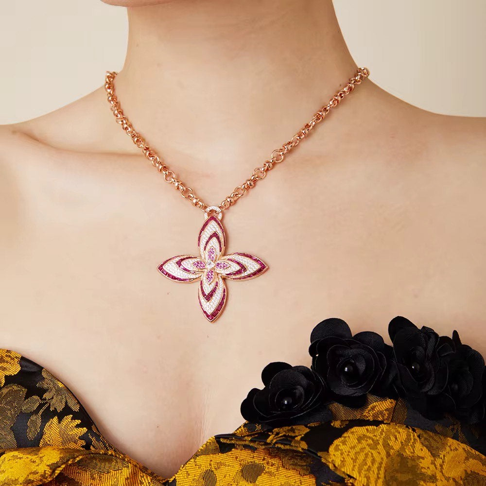 Petalia Blush - Chain with Pendant & Earrings