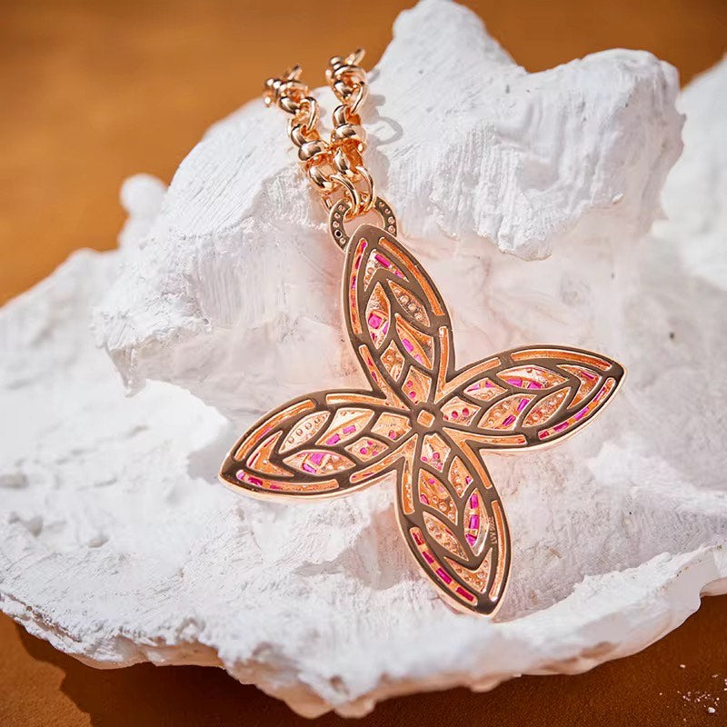 Petalia Blush - Chain with Pendant & Earrings