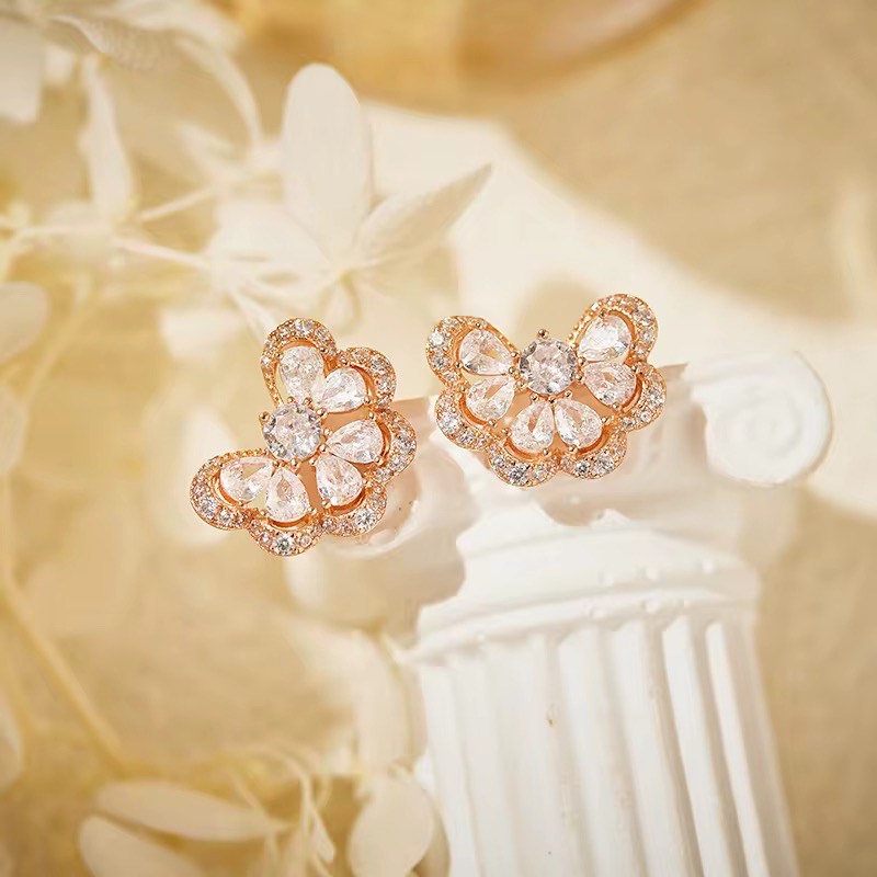 Butterfly Sparkle - Rose Gold Necklace & Earrings