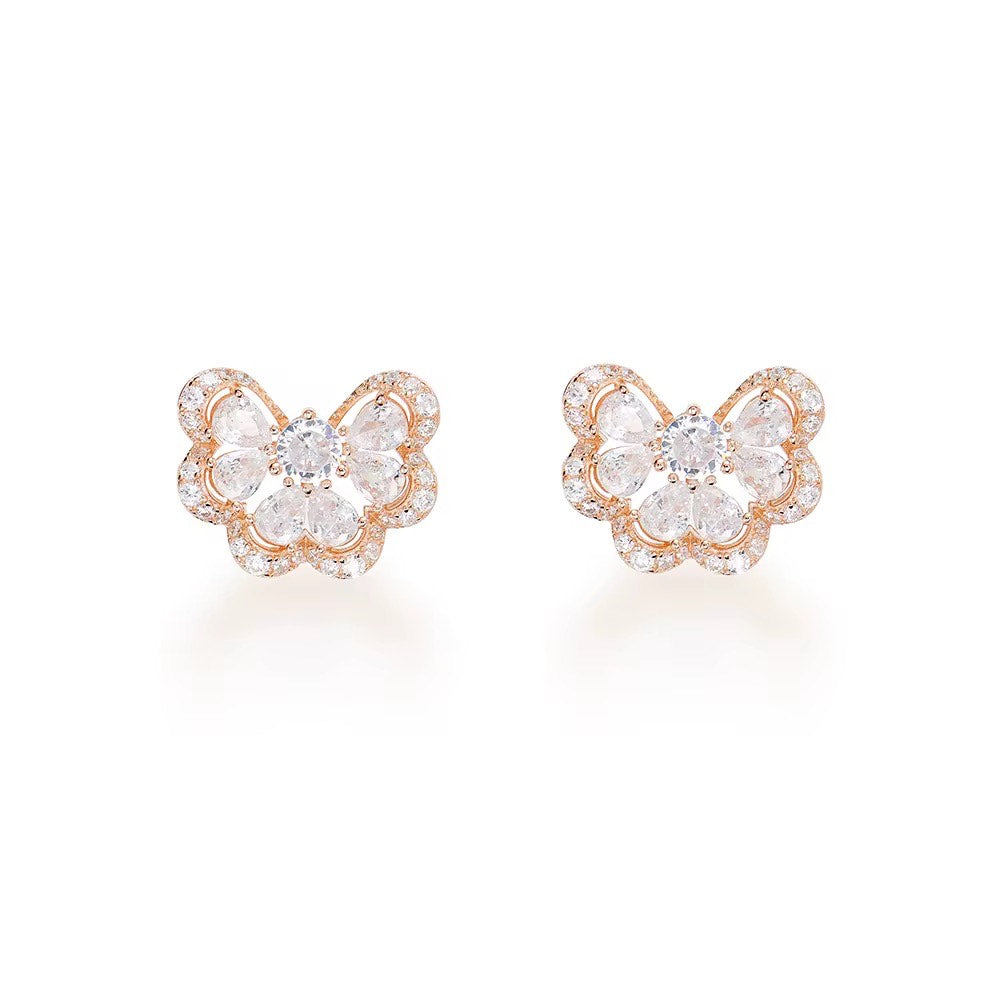 Butterfly Sparkle - Rose Gold Necklace & Earrings