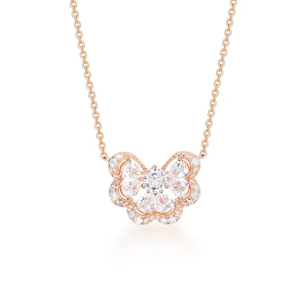 Butterfly Sparkle - Rose Gold Necklace & Earrings
