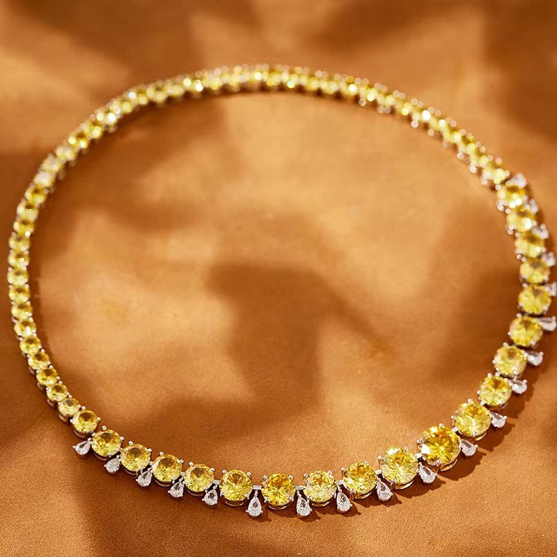Citrine Radiance - Set of Necklace & Earrings
