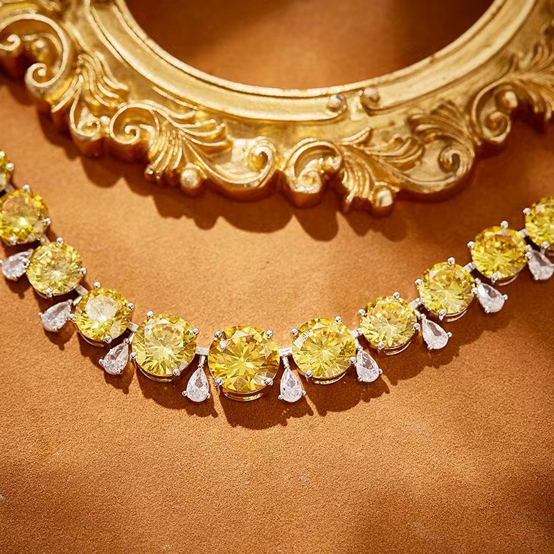 Citrine Radiance - Set of Necklace & Earrings