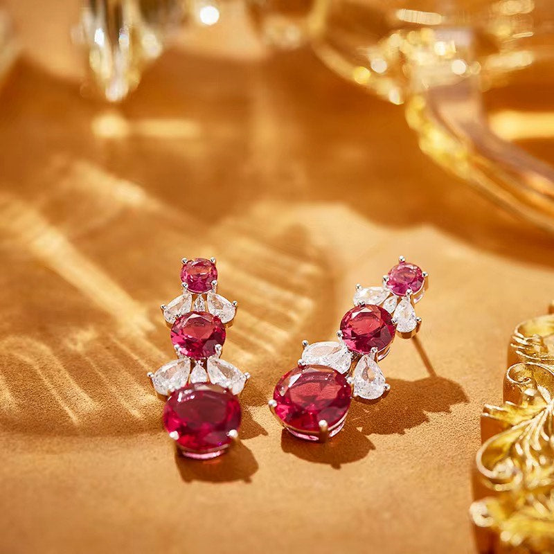 Ruby Radiance -  Set of Necklace & Earrings