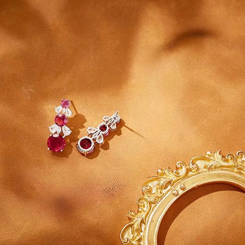 Ruby Radiance -  Set of Necklace & Earrings