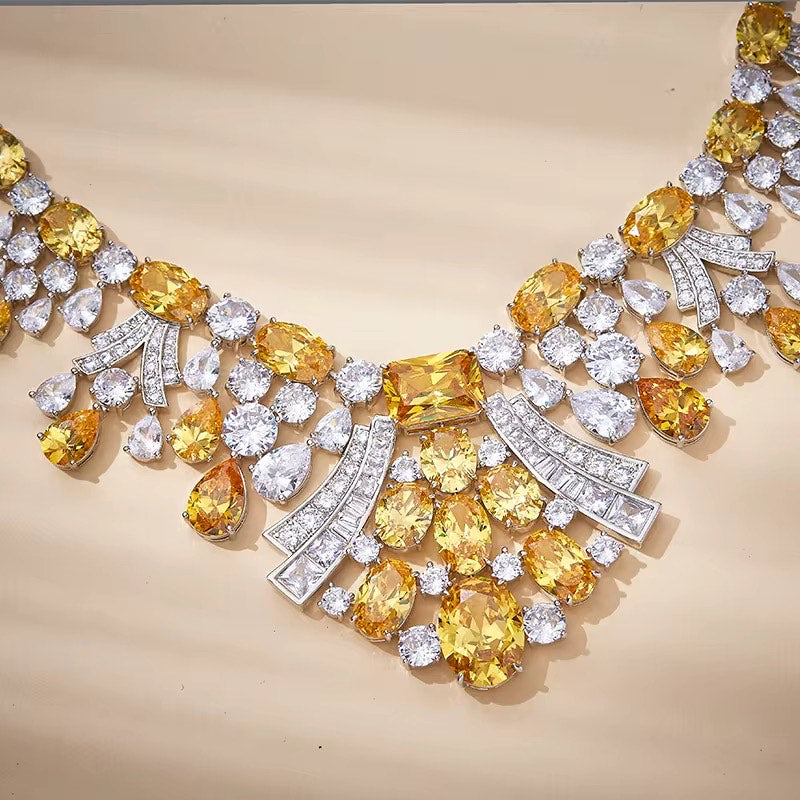 Golden Cascade - Set of Necklace & Earrings