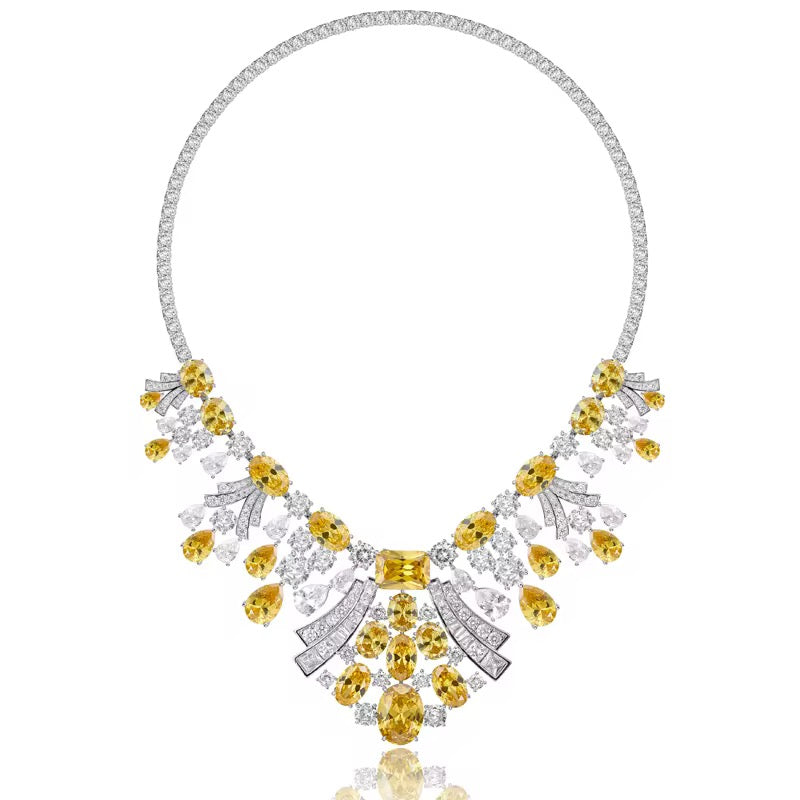Golden Cascade - Set of Necklace & Earrings