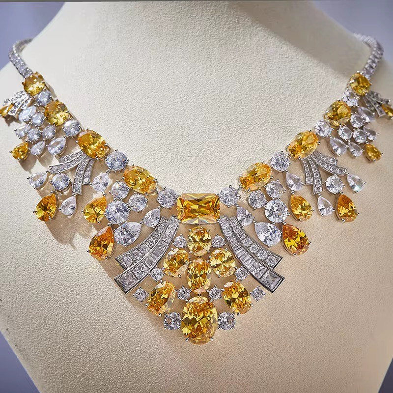 Golden Cascade - Set of Necklace & Earrings