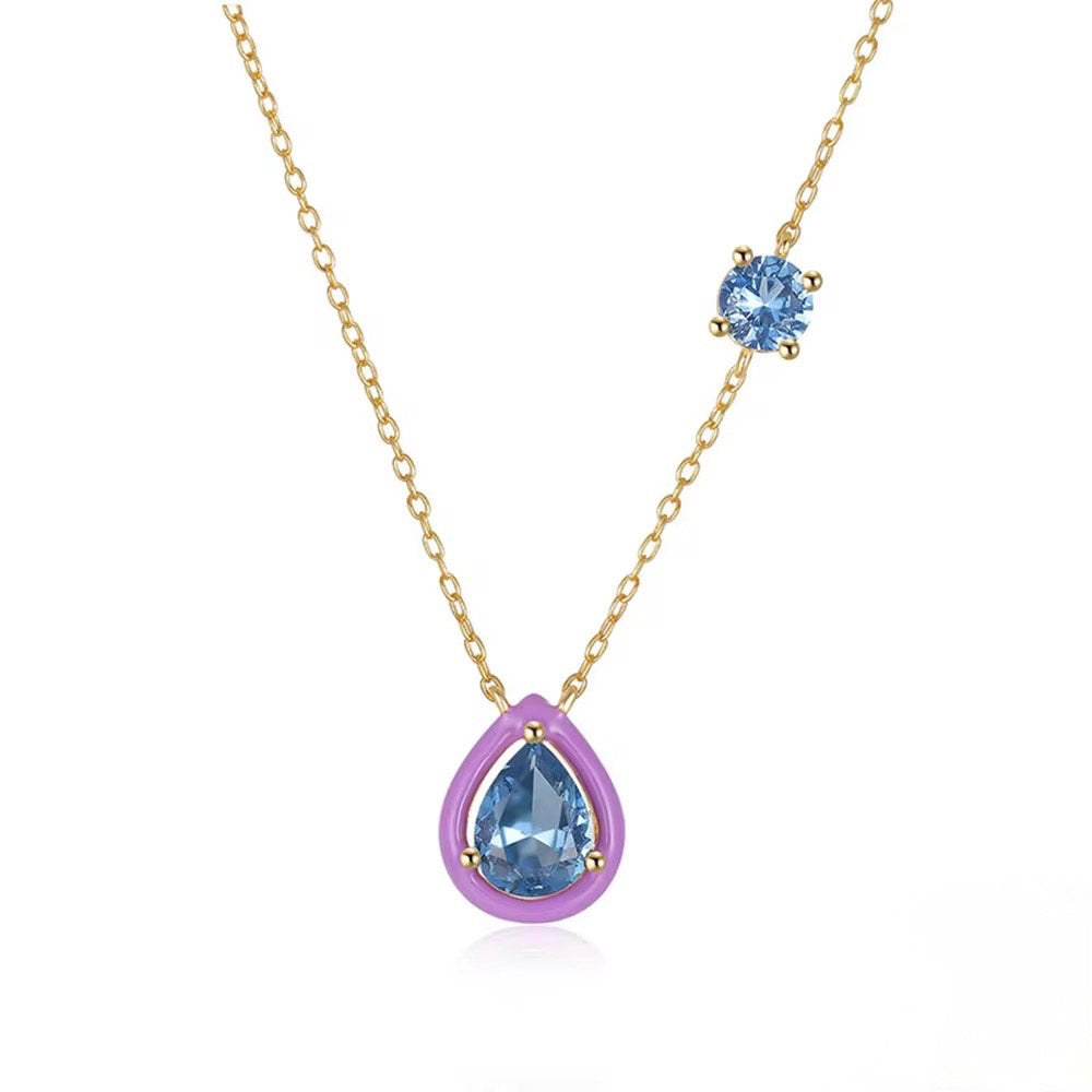 Pop Drop Trio- Royal Amethyst Necklace