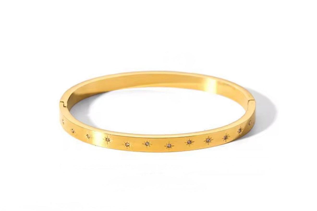 Starburst Engraved Bangle