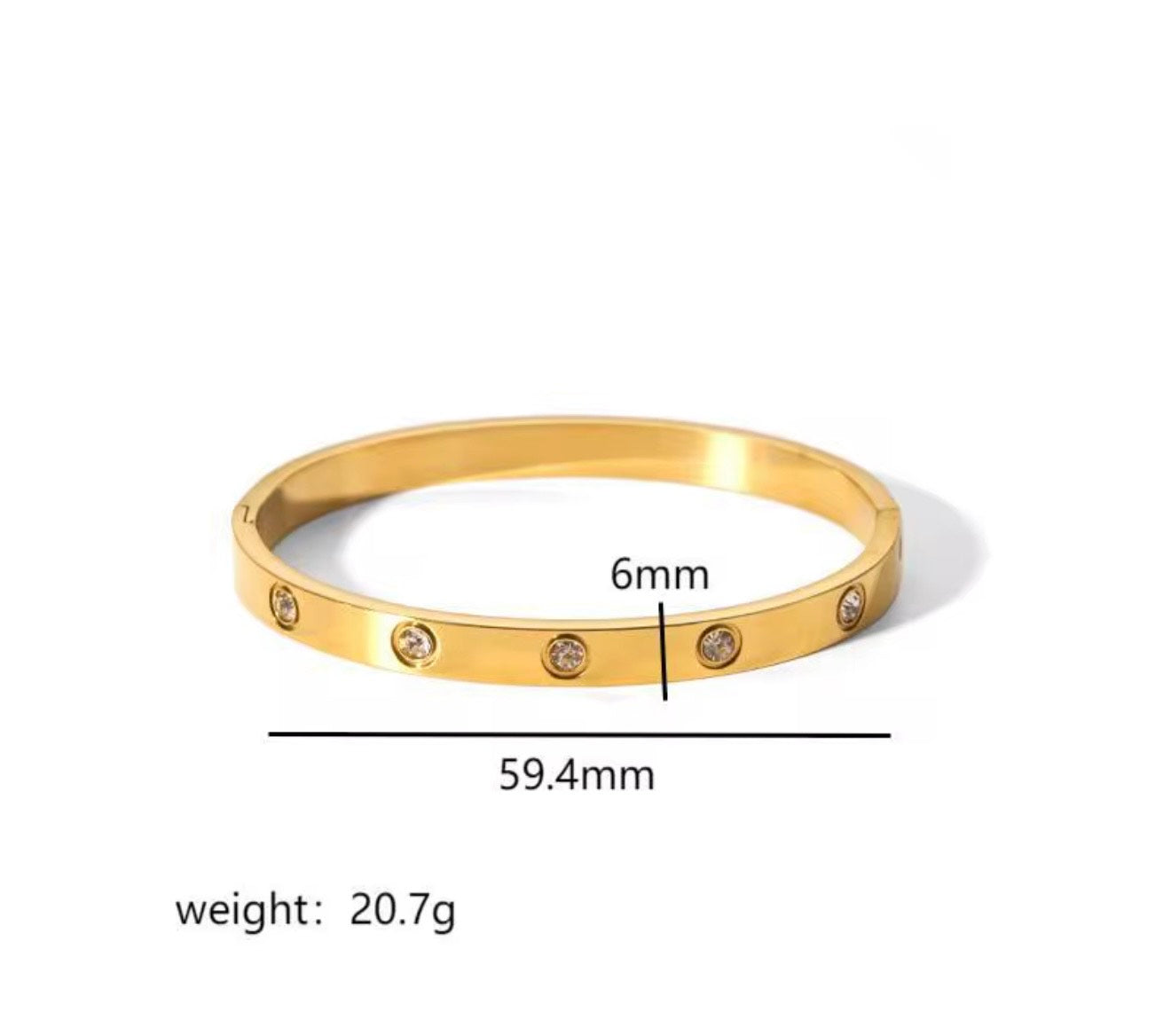 Round Stone Bangle