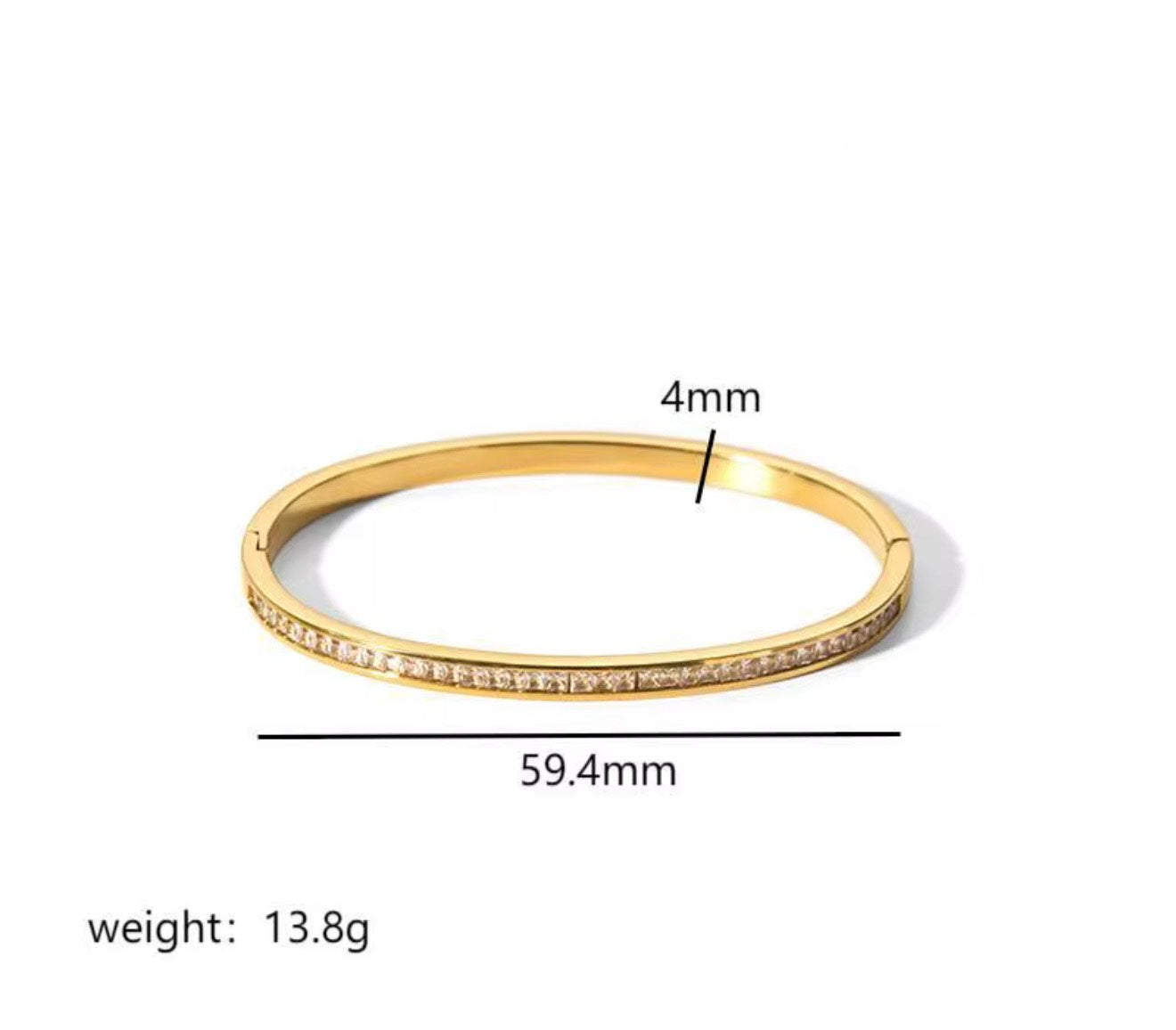 Full Zircon Line Bangle