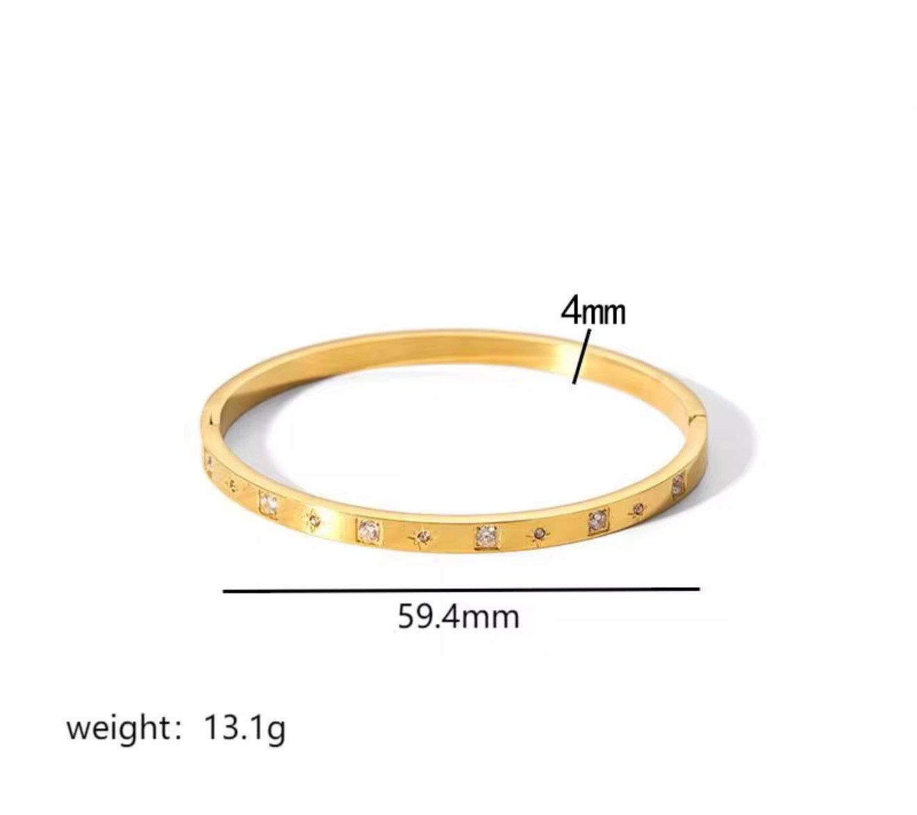 Star Zircon Mix Bangle