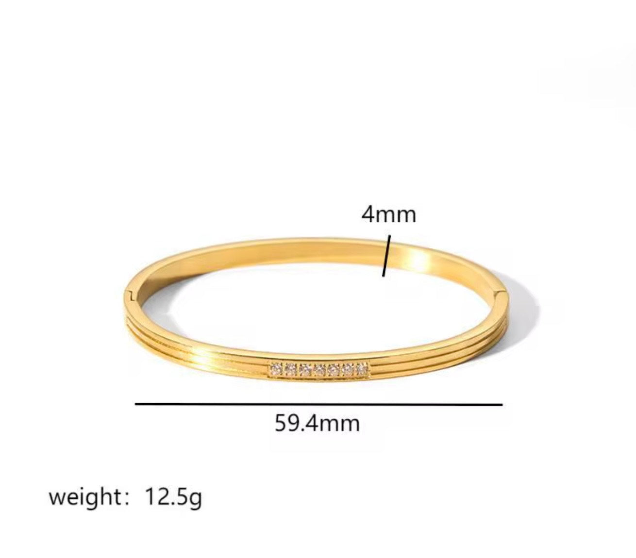 Triple Line Cluster Bangle