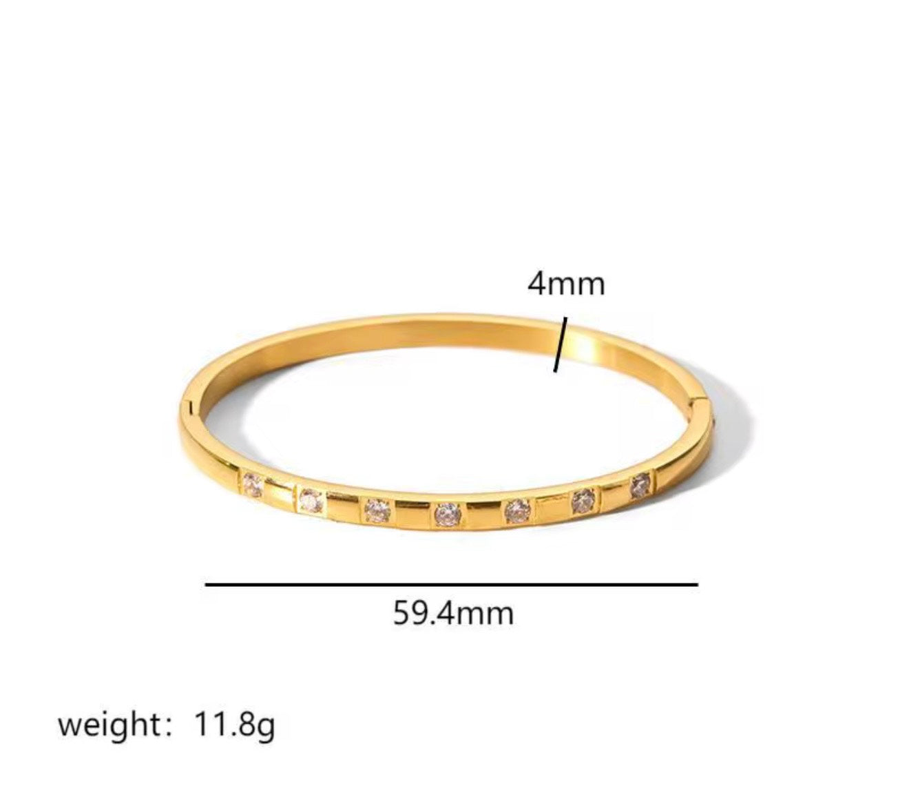 Square-Set Zircon Bangle