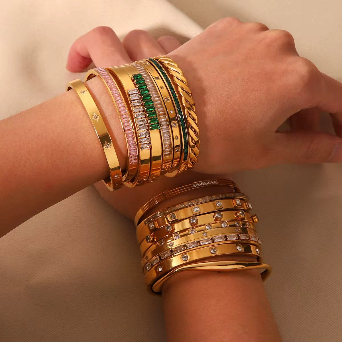 Green Stripe Bangle