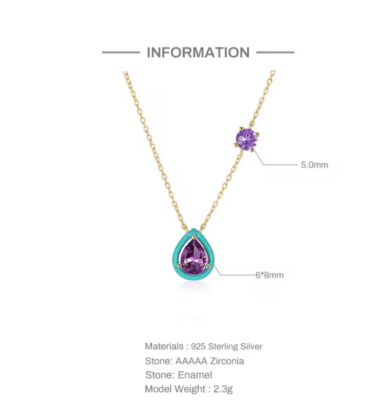 Pop Drop Trio- Royal Amethyst Necklace