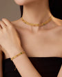 Gold Weave Necklace & Bracelet