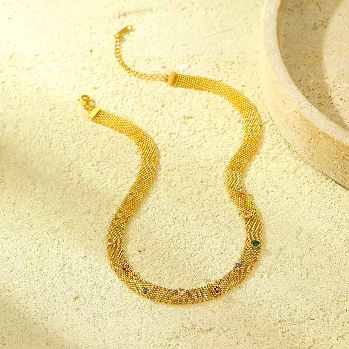 Gold Weave Necklace & Bracelet