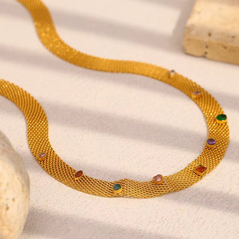 Gold Weave Necklace & Bracelet