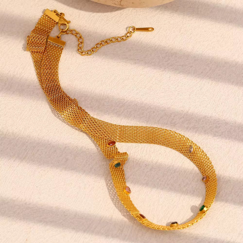 Gold Weave Necklace & Bracelet