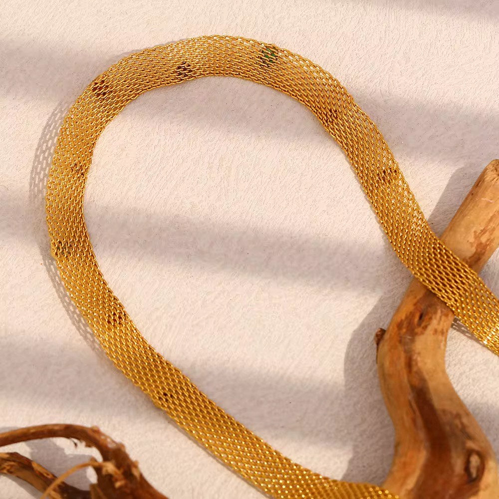 Gold Weave Necklace & Bracelet