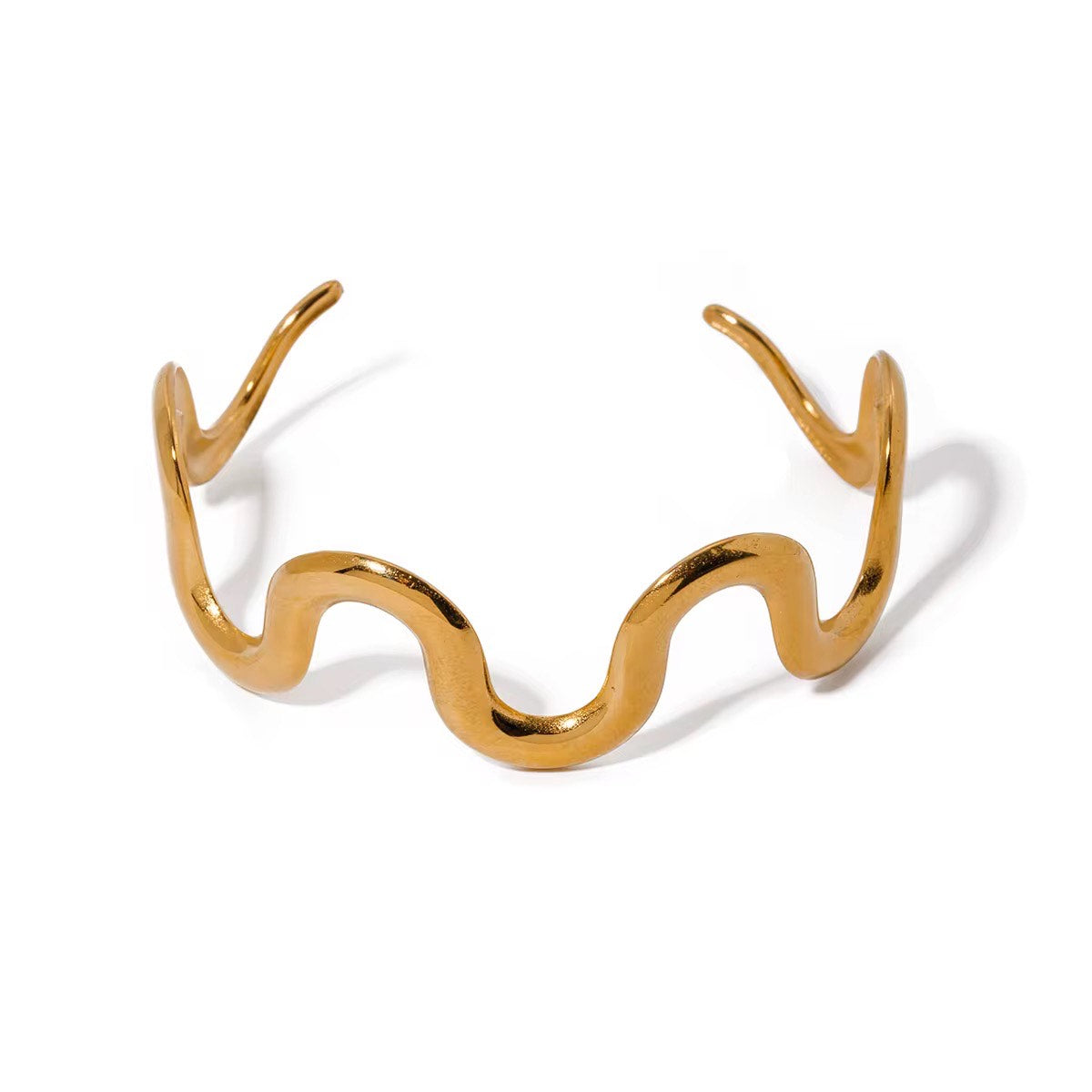 Golden Wave Cuff Bangle