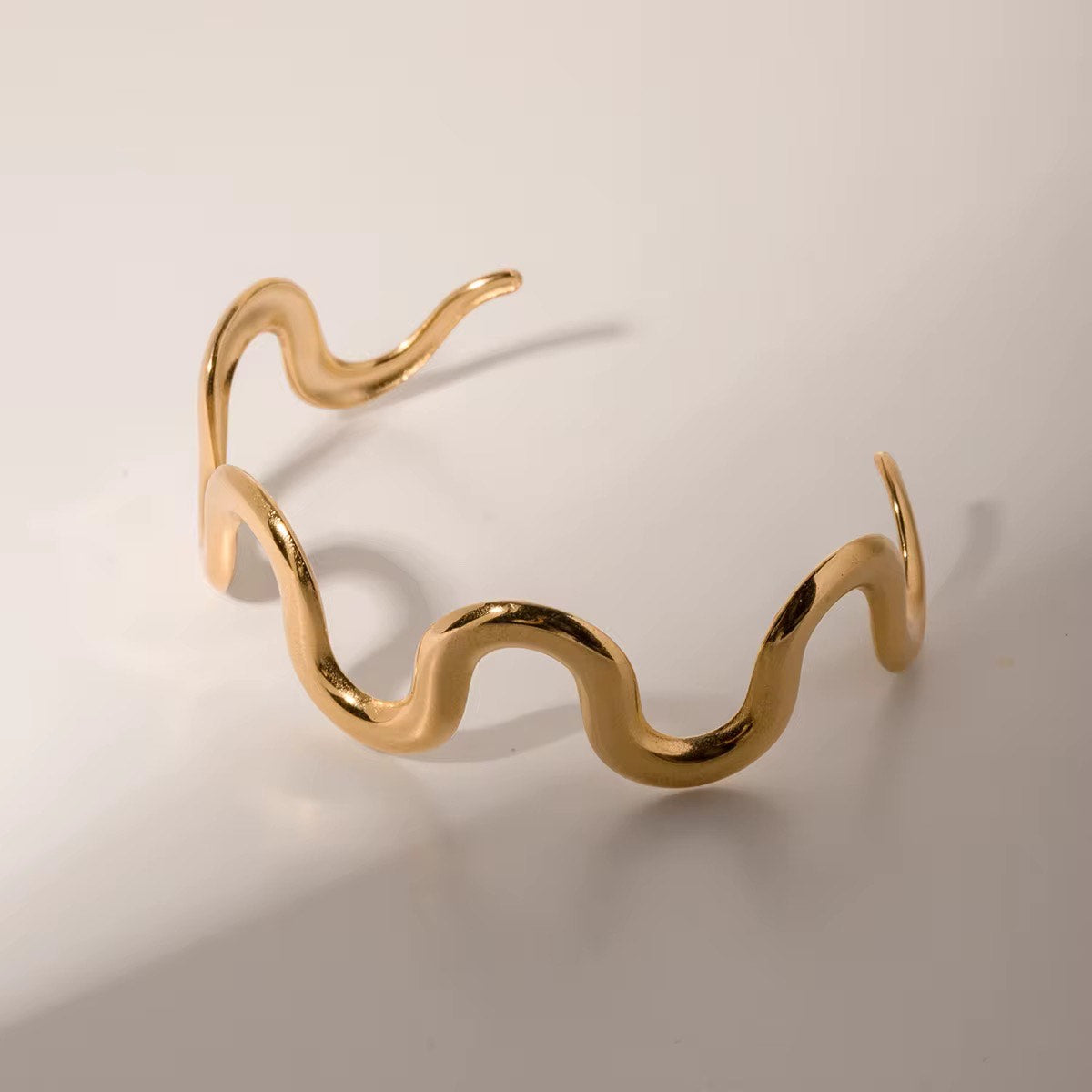 Golden Wave Cuff Bangle