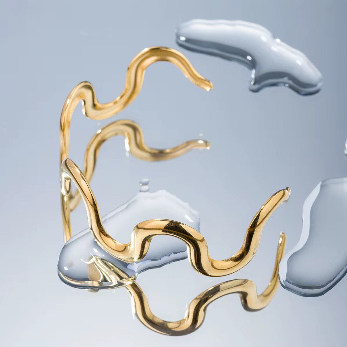 Golden Wave Cuff Bangle