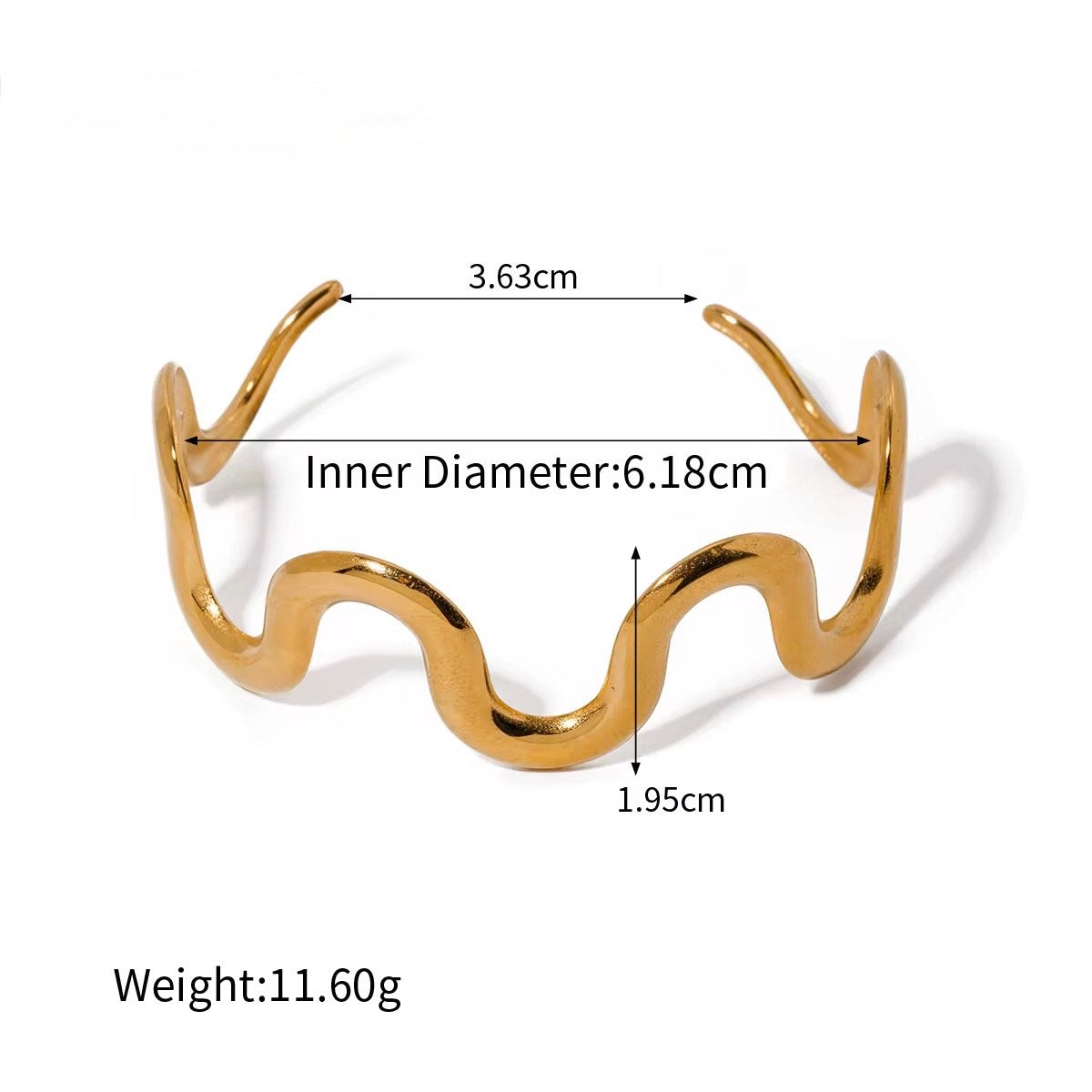 Golden Wave Cuff Bangle