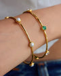 Icy Emerald Bangle -Icy Emerald Zircon