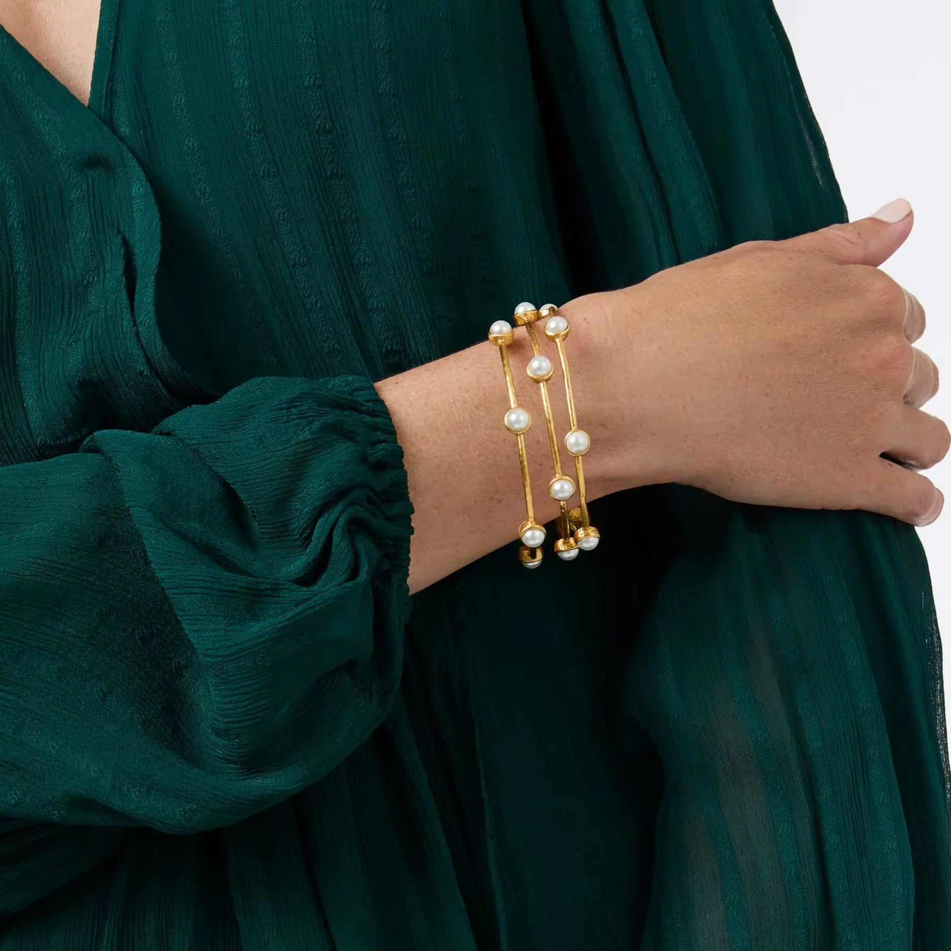 Cloud Nine Bangle - Glass Pearl