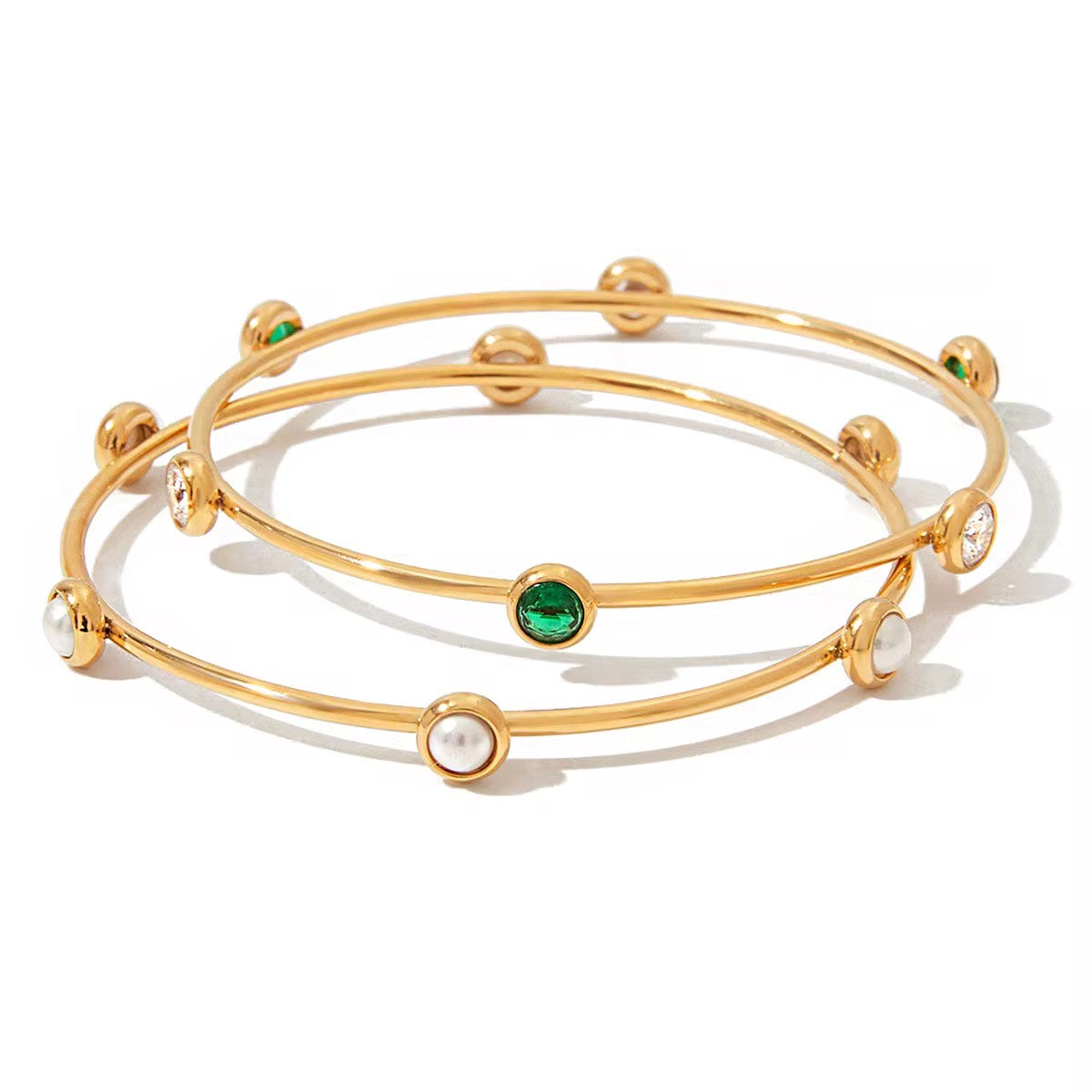 Icy Emerald Bangle -Icy Emerald Zircon