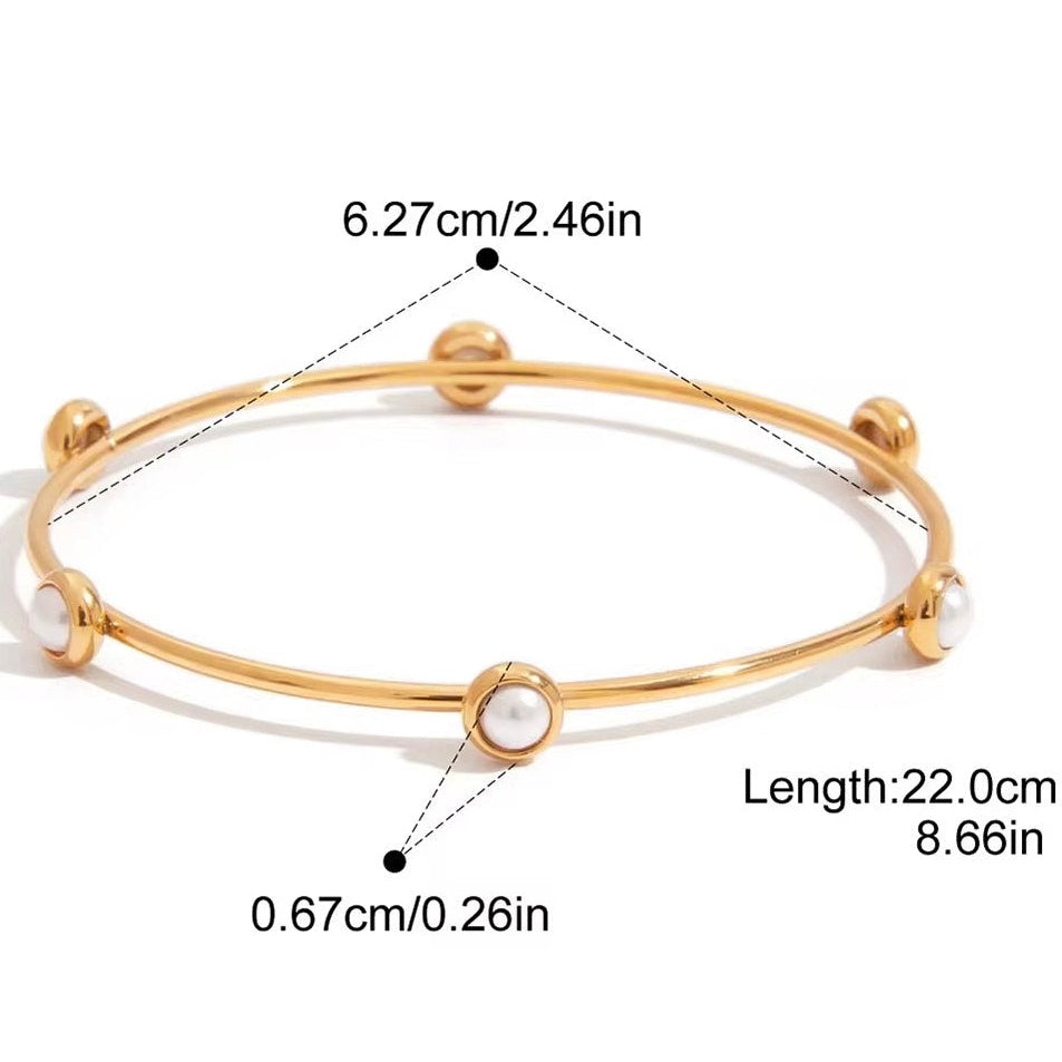 Cloud Nine Bangle - Glass Pearl