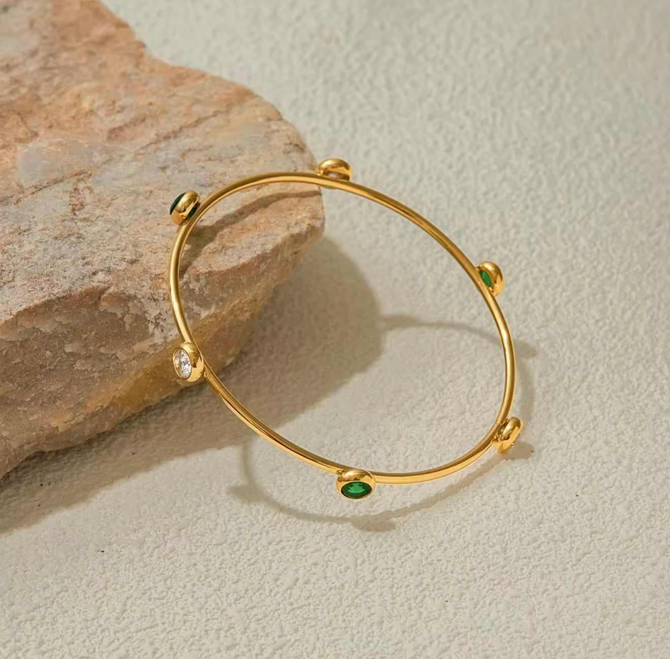 Icy Emerald Bangle -Icy Emerald Zircon