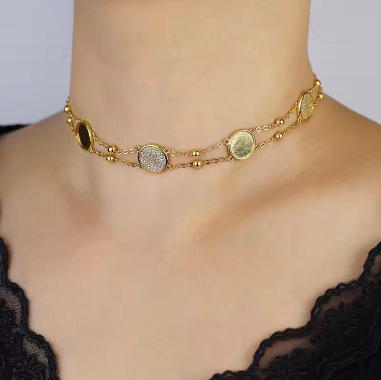 Gold Coin Necklace/ Choker