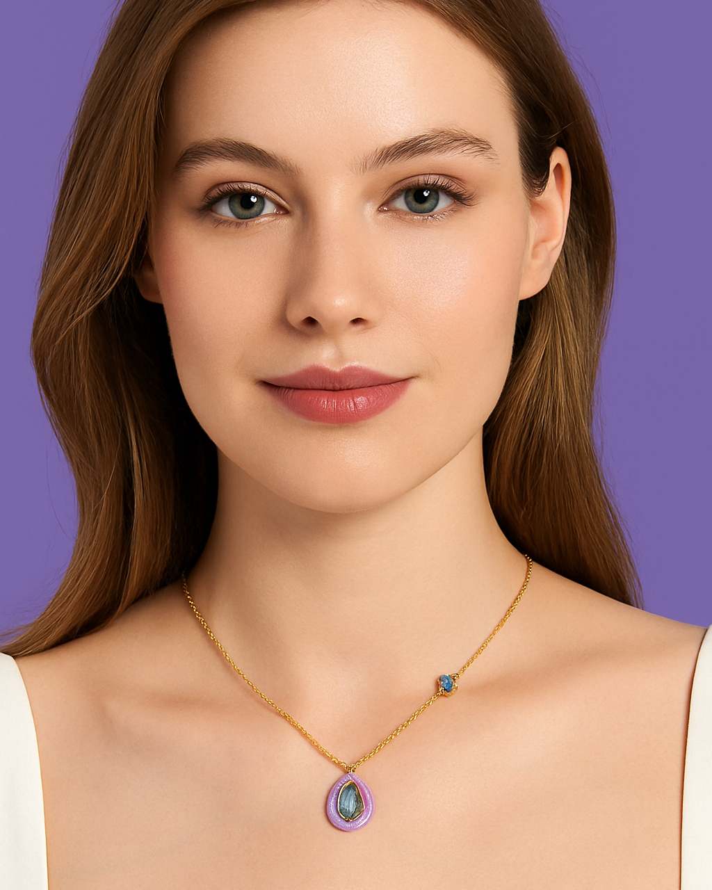 Pop Drop Trio- Royal Amethyst Necklace