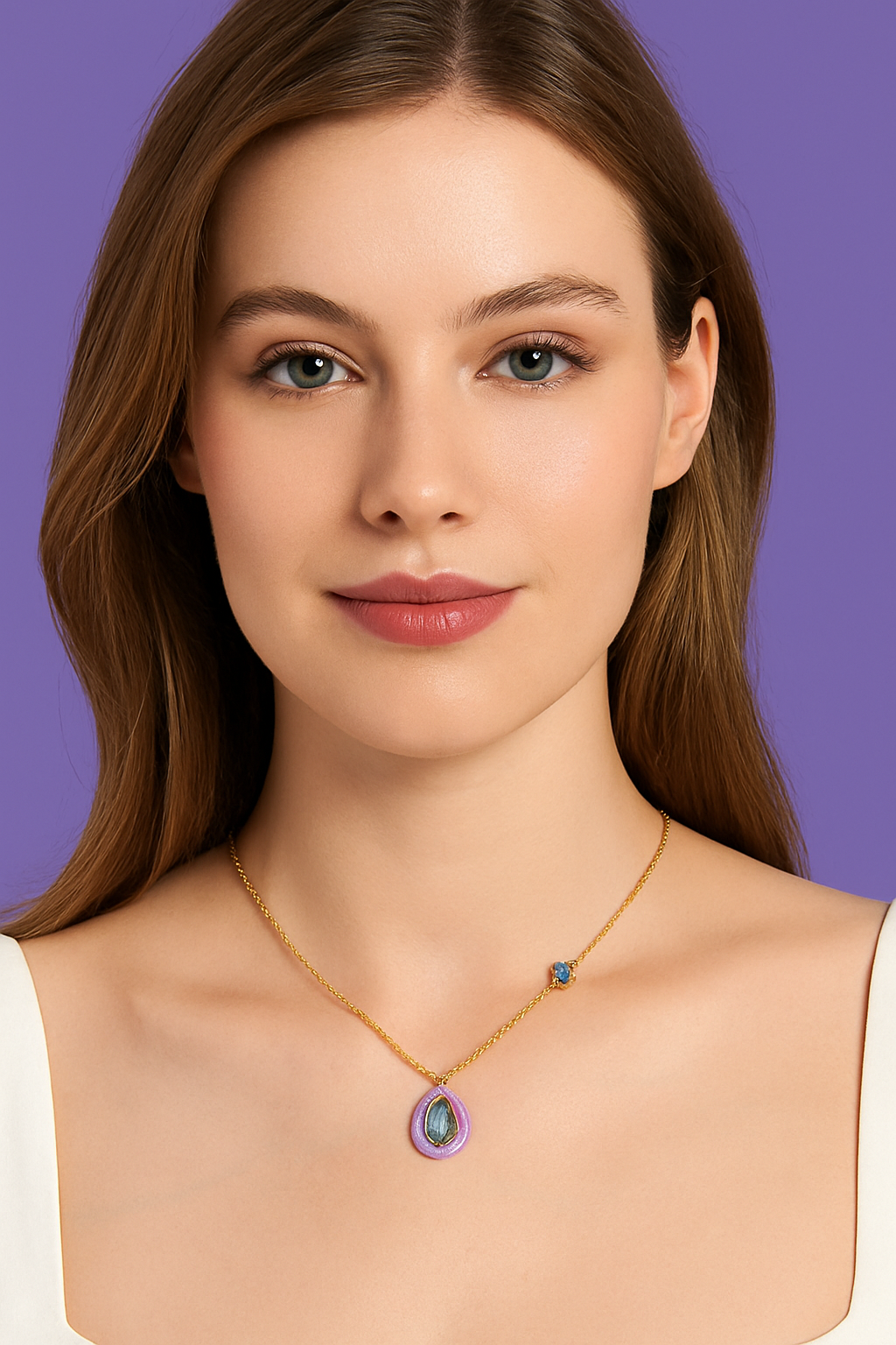 Pop Drop Trio- Royal Amethyst Necklace