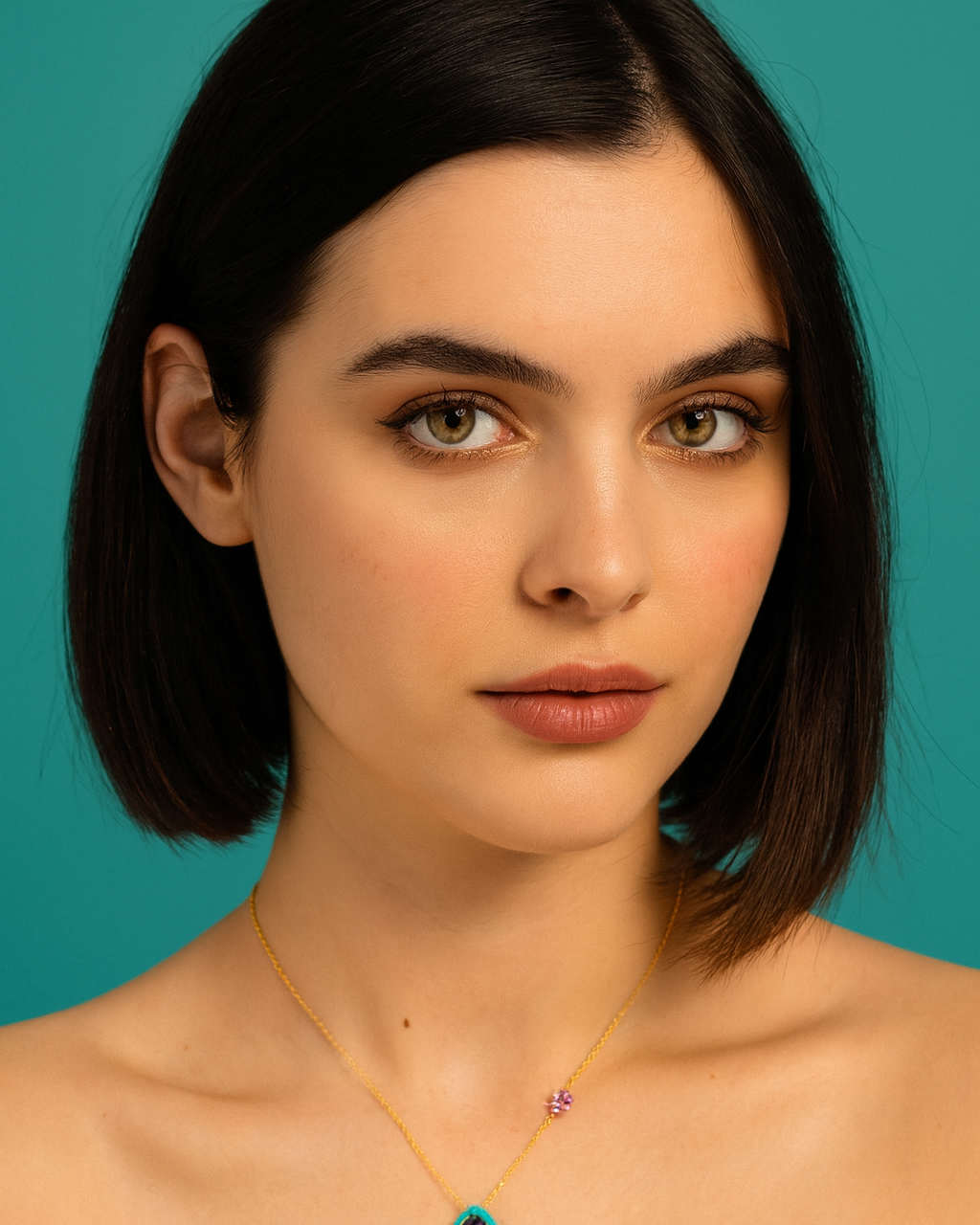 Pop Drop Trio- Tiffany Blue Necklace