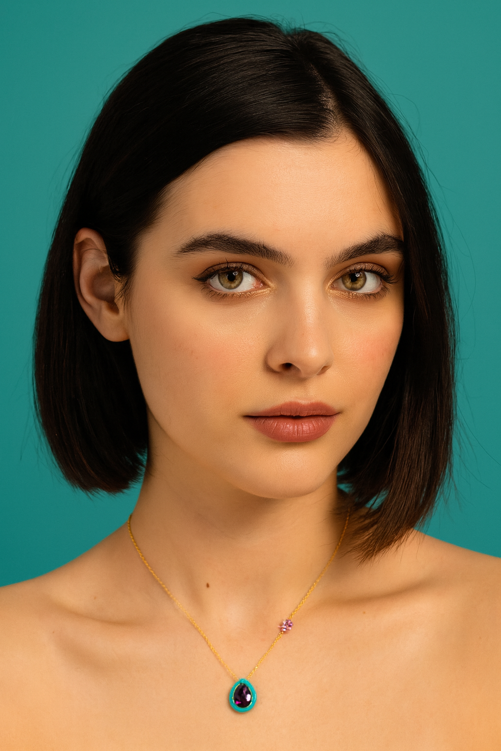 Pop Drop Trio- Tiffany Blue Necklace