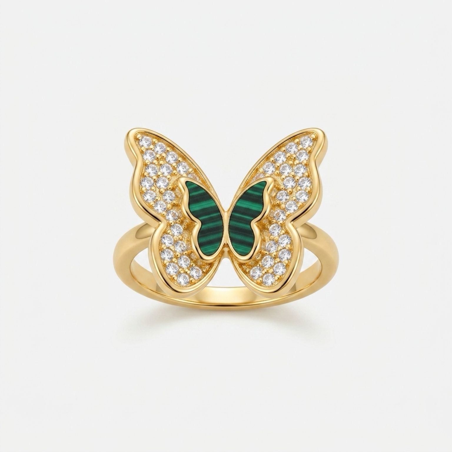Malachite Butterfly Ring