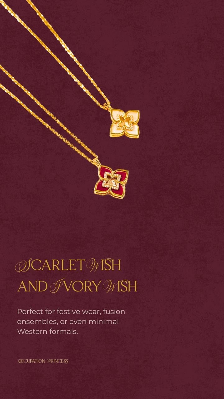 Ivory Wish - Chain with Pendant & Earrings