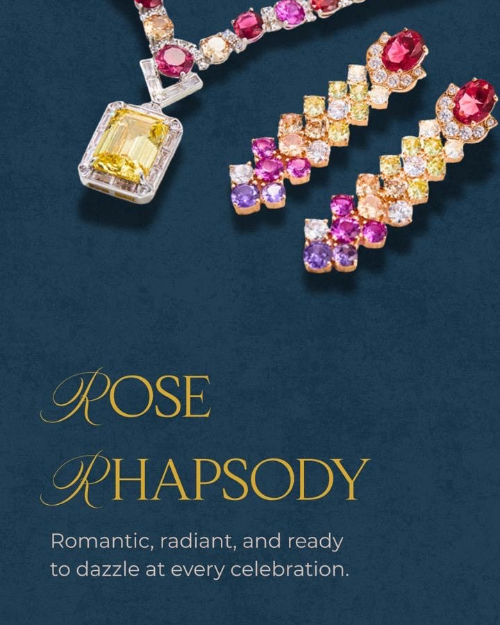 Rose Rhapsody - Set of Necklace, Earrings & Bangle