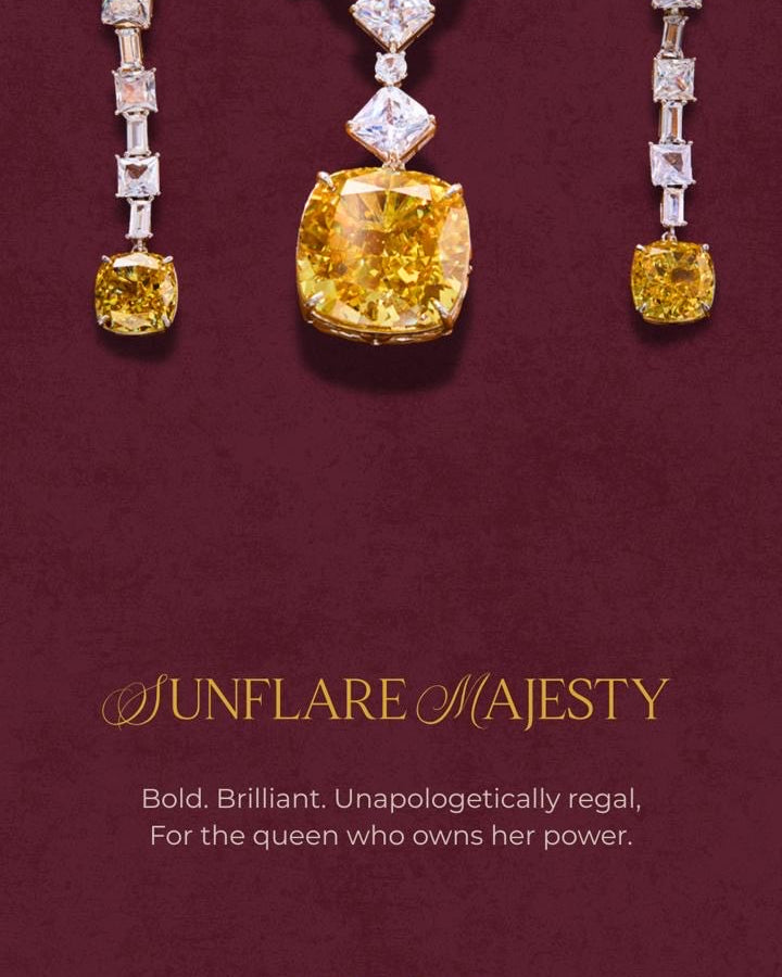 Sunflare Majesty - Set of Necklace & Earrings