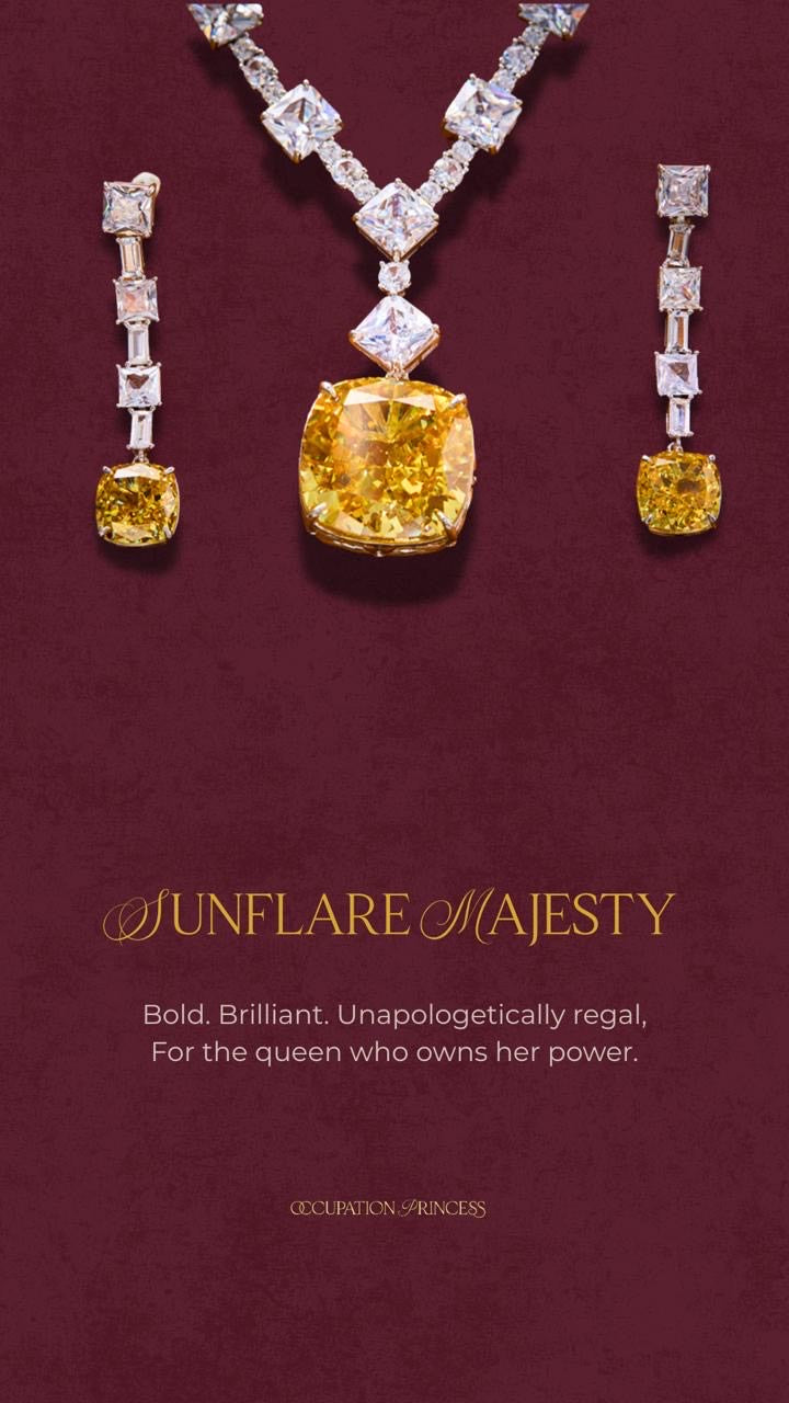 Sunflare Majesty - Set of Necklace & Earrings